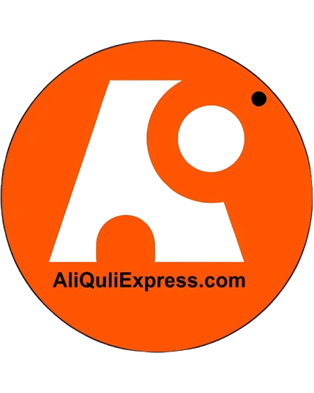 Orange circular logo with white icon and text